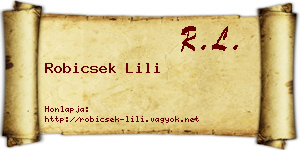 Robicsek Lili névjegykártya